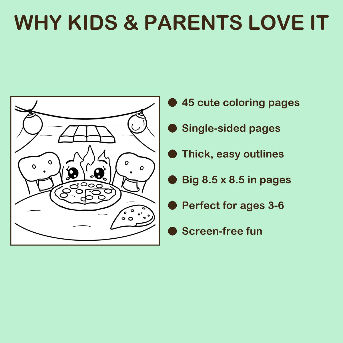 Days & Months features: 45 single-sided pages, 8.5 x 8.5 inches, ages 3-6