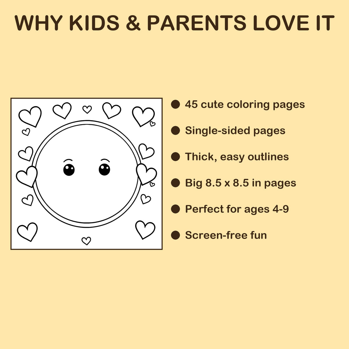 For Mom features: 45 single-sided pages, 8.5 x 8.5 inches, ages 4-9
