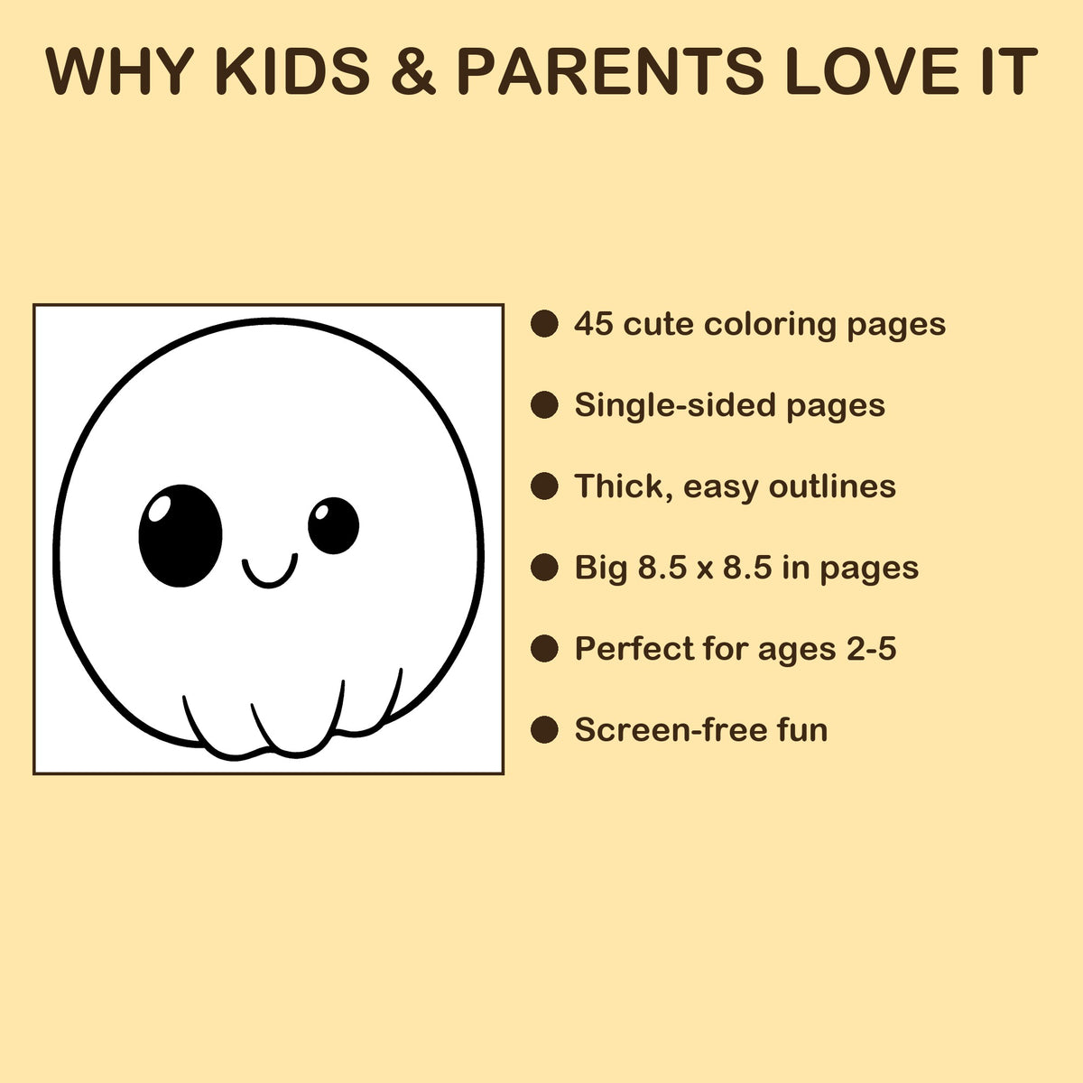 My First Halloween features: 45 single-sided pages, 8.5 x 8.5 inches, ages 2-5