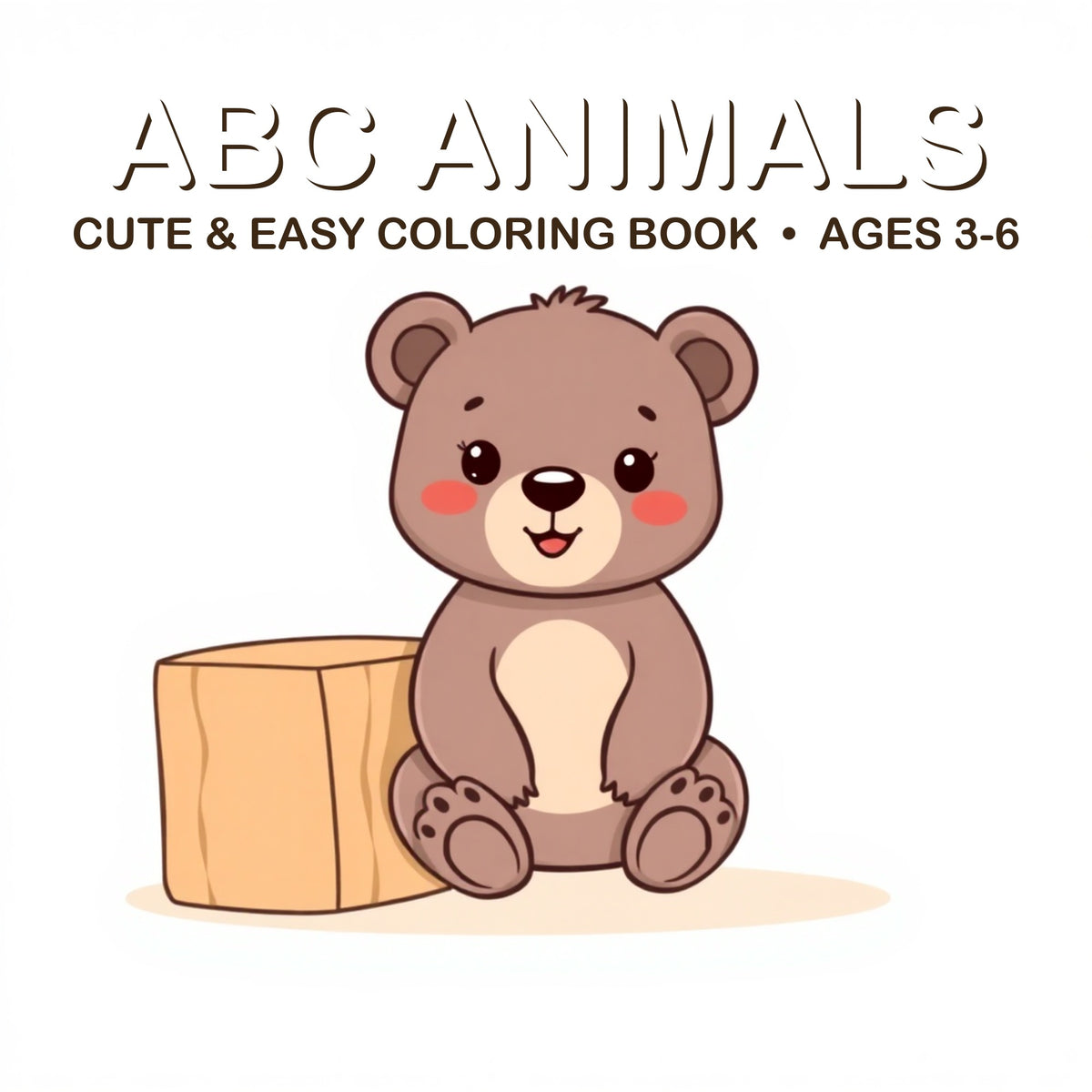 Cover of the ABC Animals coloring book for kids ages 3-6