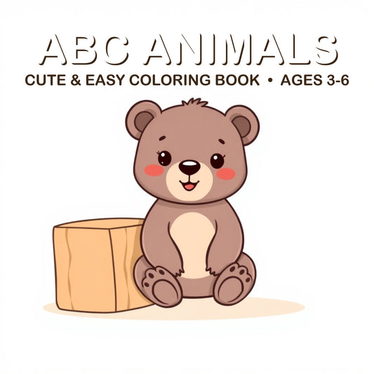 Cover of the ABC Animals coloring book for kids ages 3-6