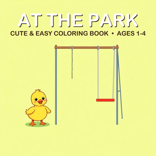 Cover of the At the Park coloring book for kids ages 1-4