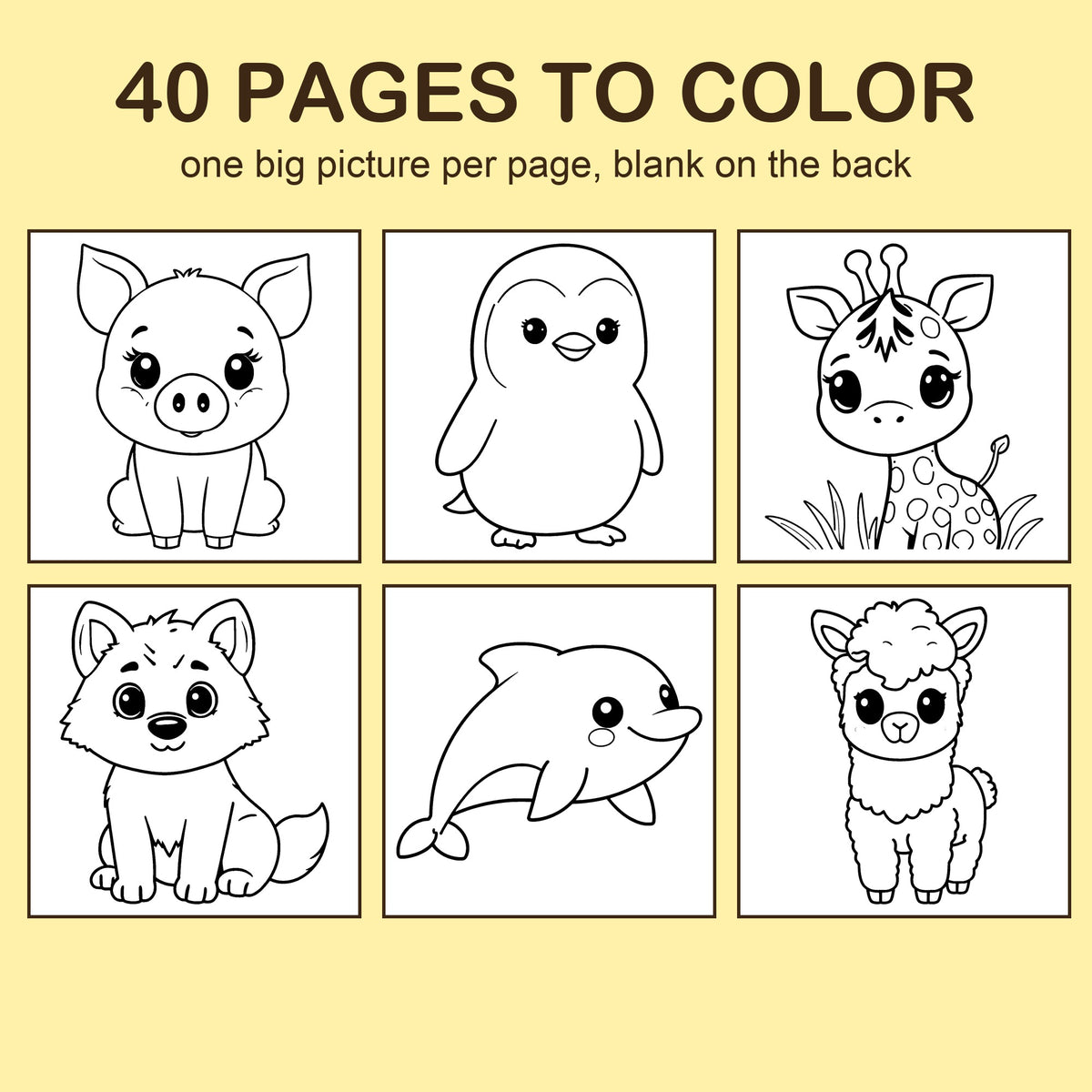 Preview strip of coloring pages from Baby Animals