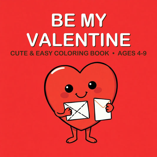 Cover of the Be My Valentine coloring book for kids ages 4-9