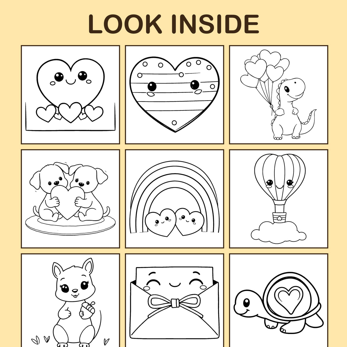 Look inside Be My Valentine: a sample coloring page with thick, bold outlines