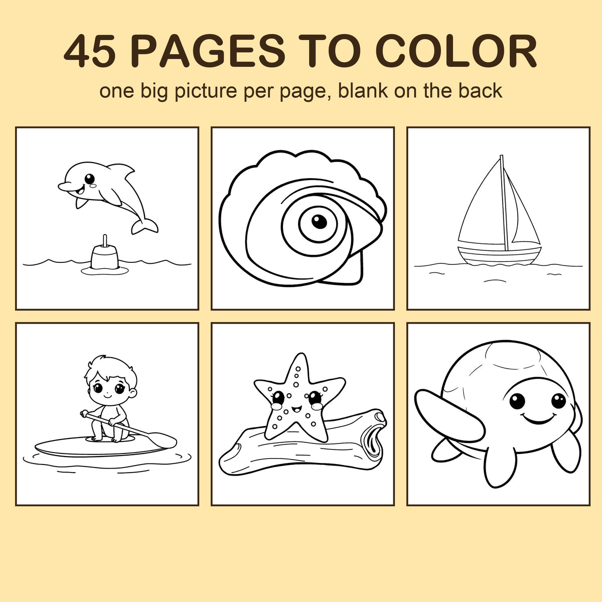 Preview strip of coloring pages from Beach Day