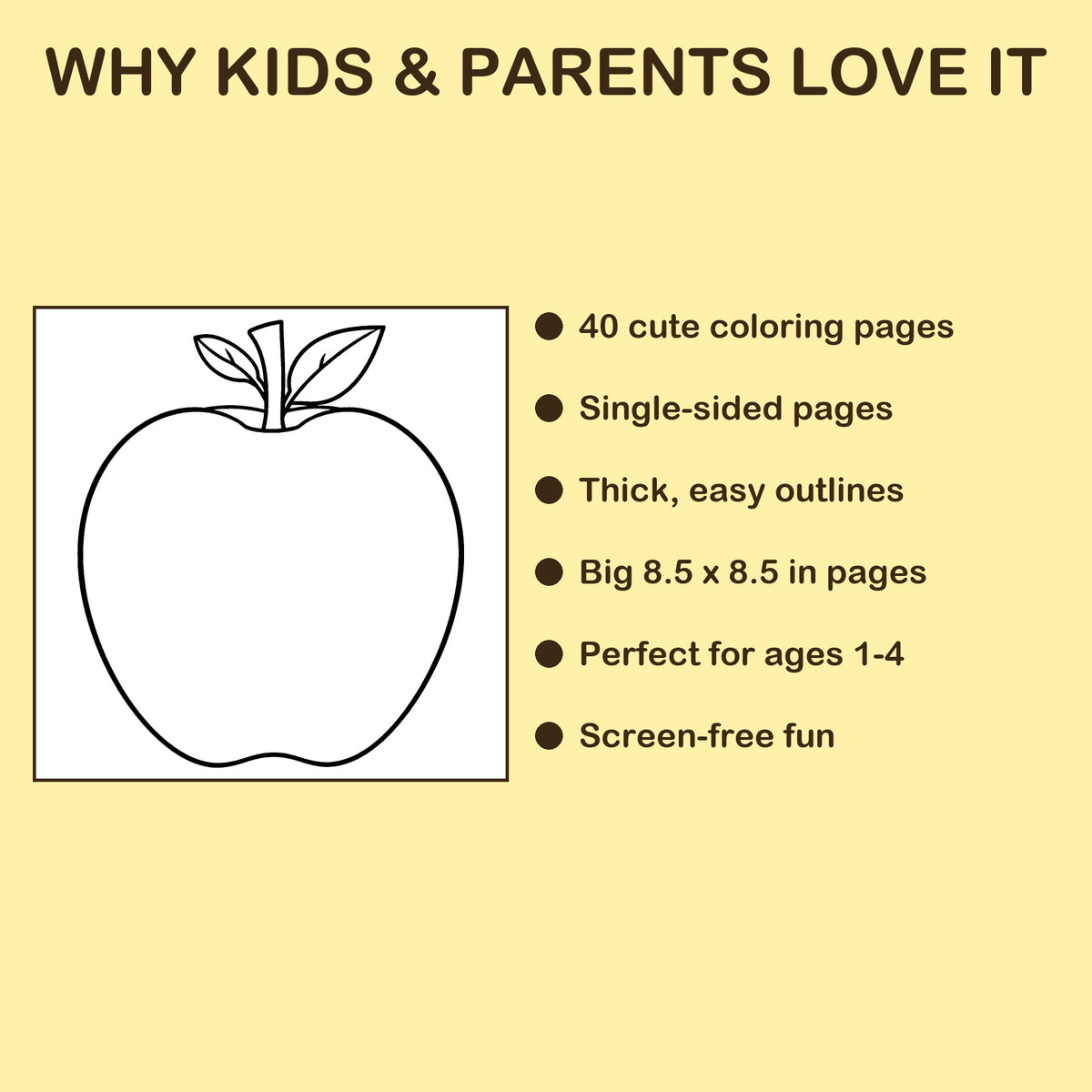 Big & Easy Food features: 40 single-sided pages, 8.5 x 8.5 inches, ages 1-4