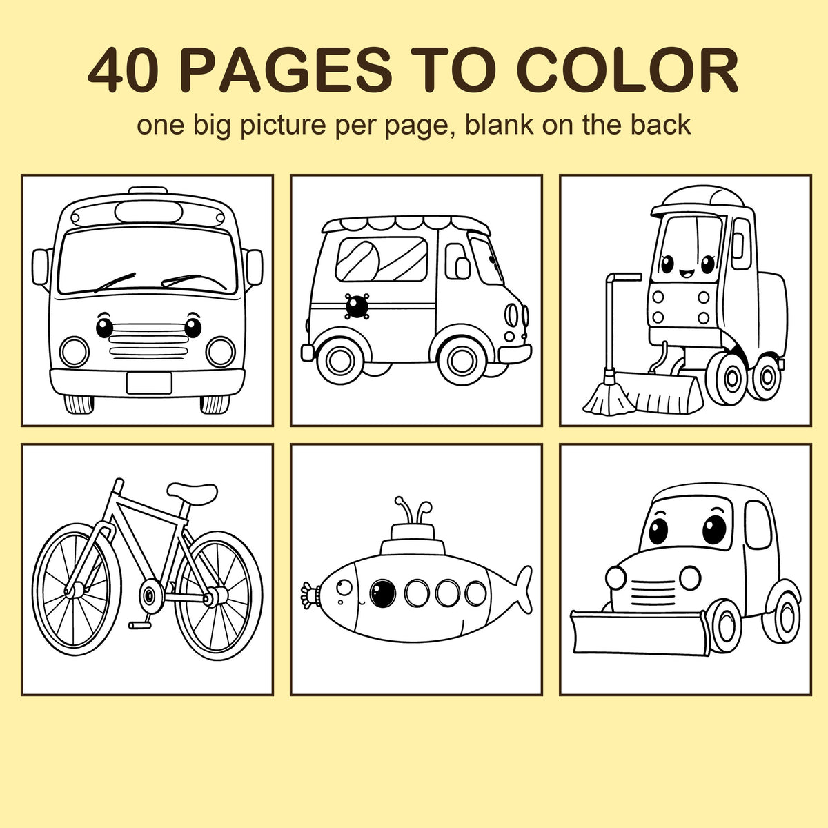 Preview strip of coloring pages from Big & Easy Trucks