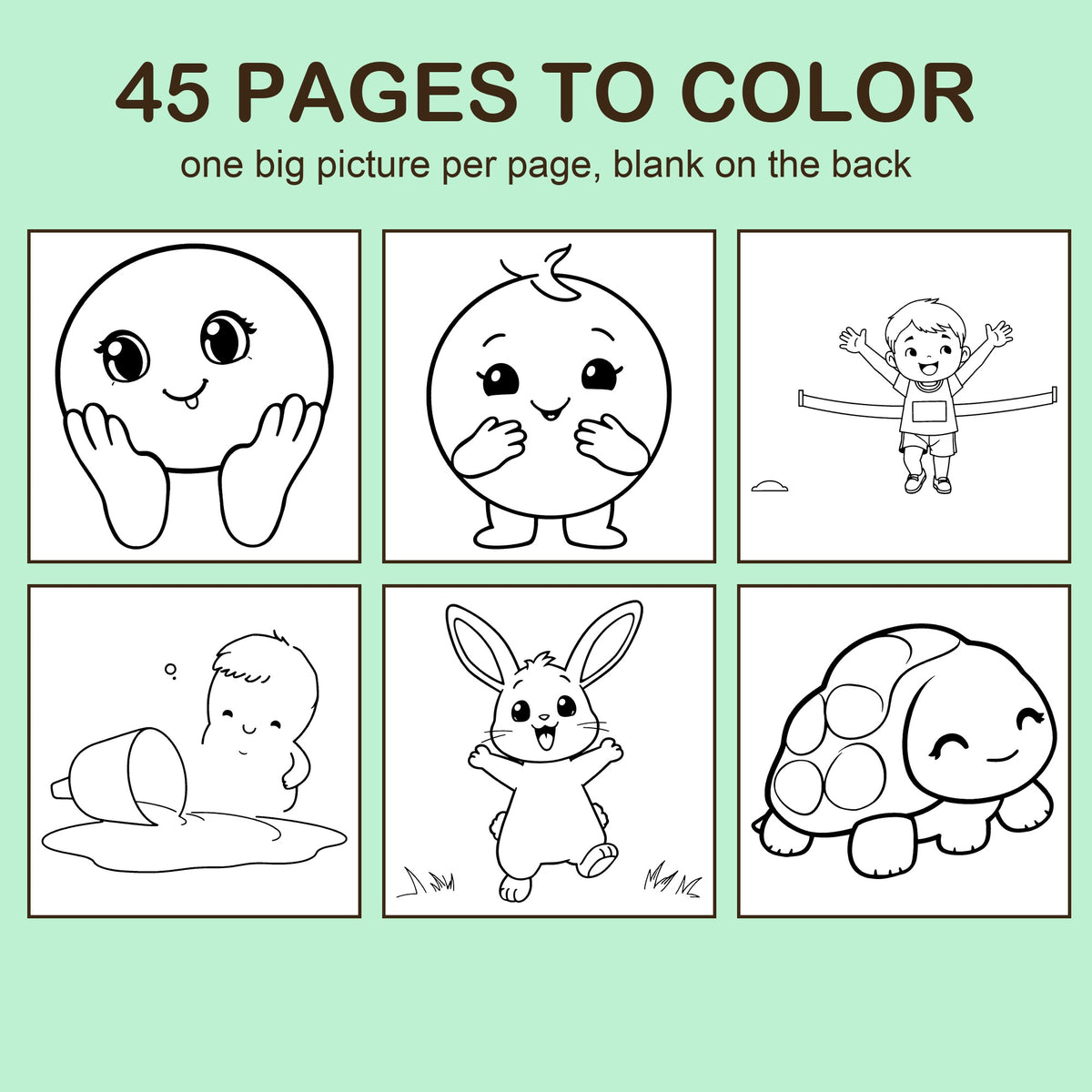 Preview strip of coloring pages from Big Feelings