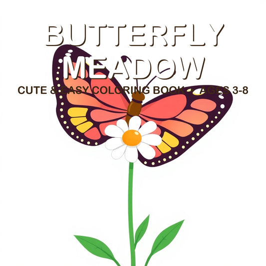 Cover of the Butterfly Meadow coloring book for kids ages 3-8