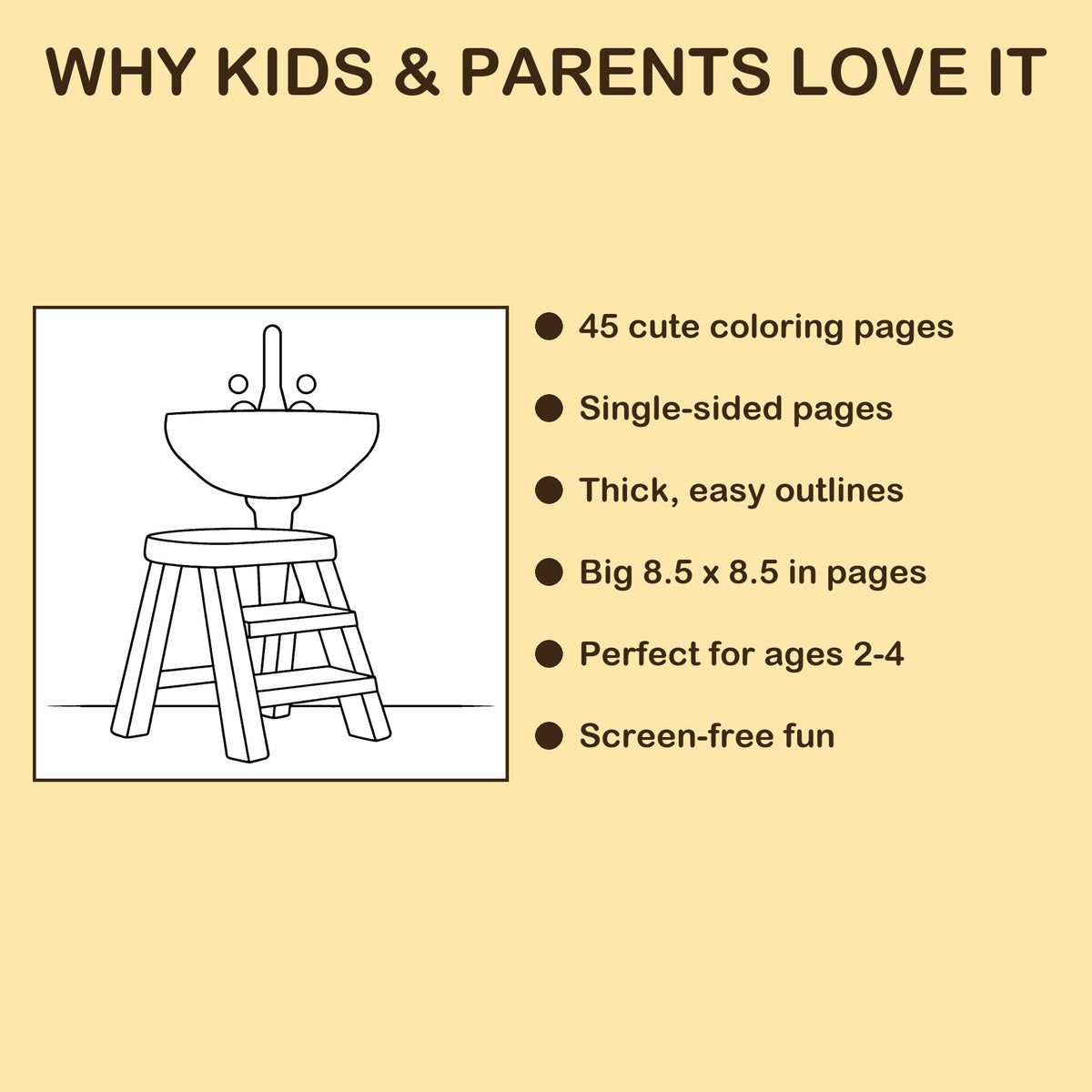 Bye-Bye Diapers features: 45 single-sided pages, 8.5 x 8.5 inches, ages 2-4