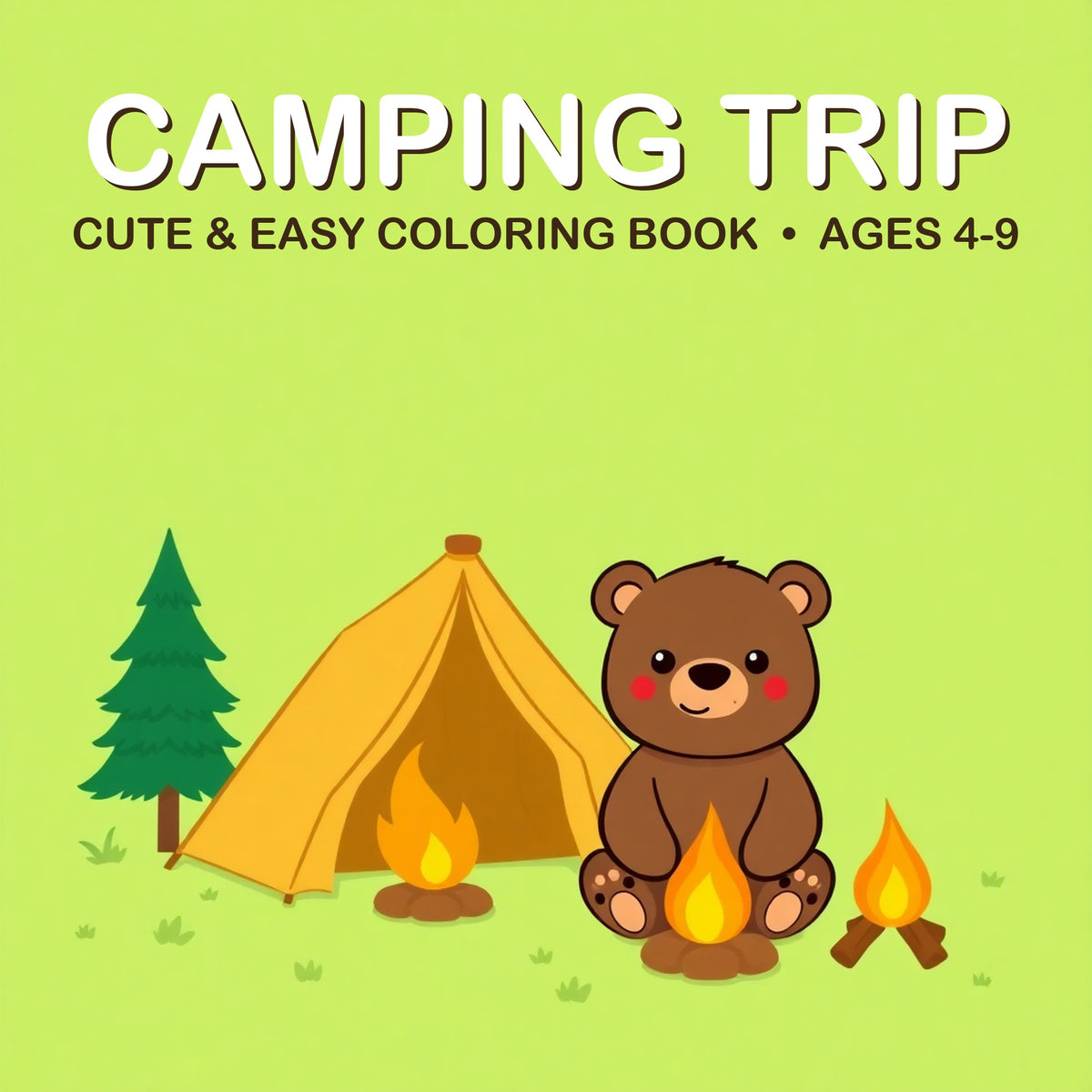 Cover of the Camping Trip coloring book for kids ages 4-9