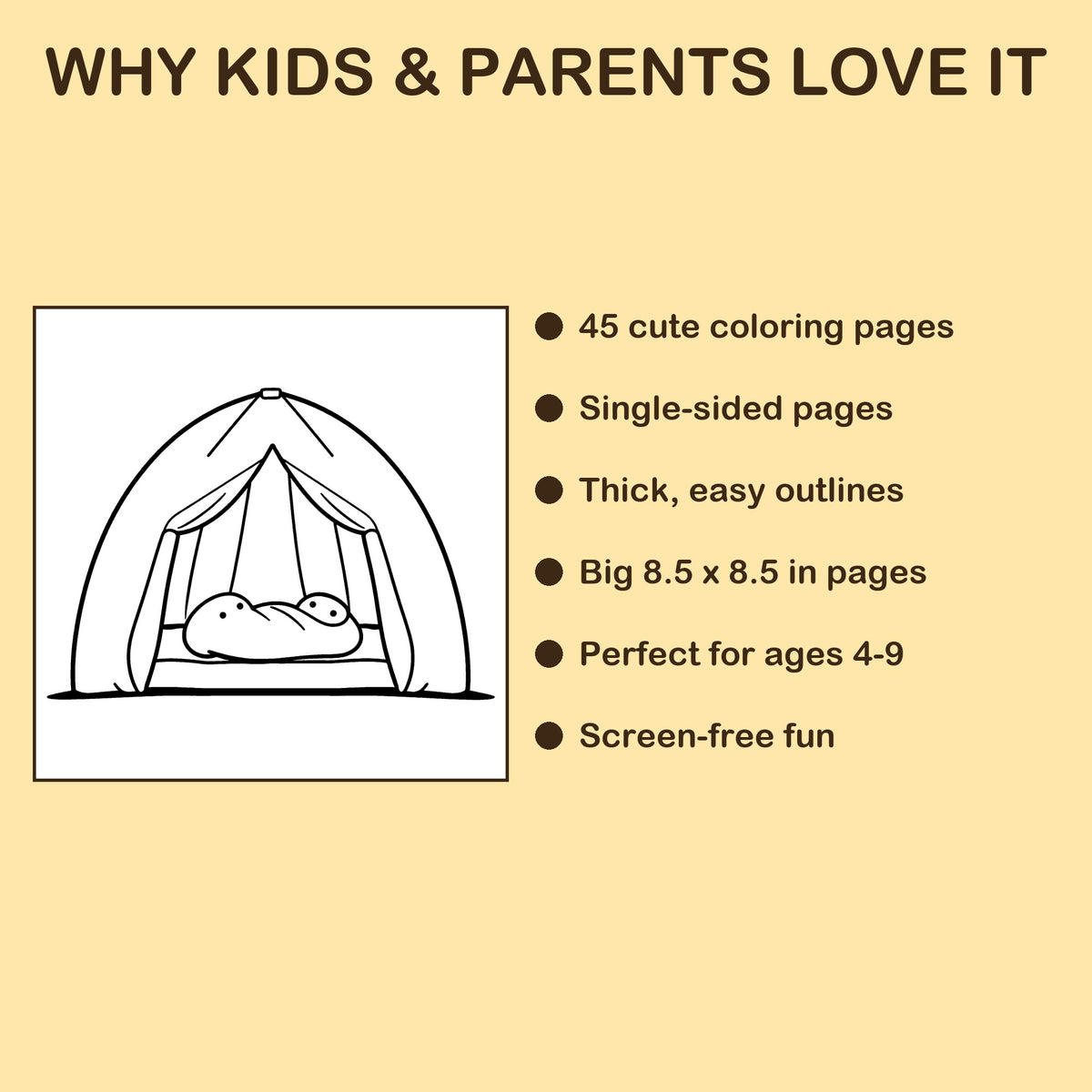 Camping Trip features: 45 single-sided pages, 8.5 x 8.5 inches, ages 4-9