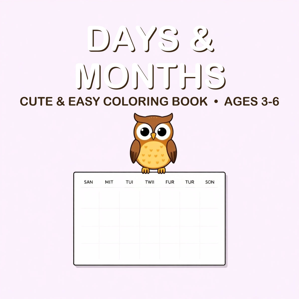Cover of the Days & Months coloring book for kids ages 3-6