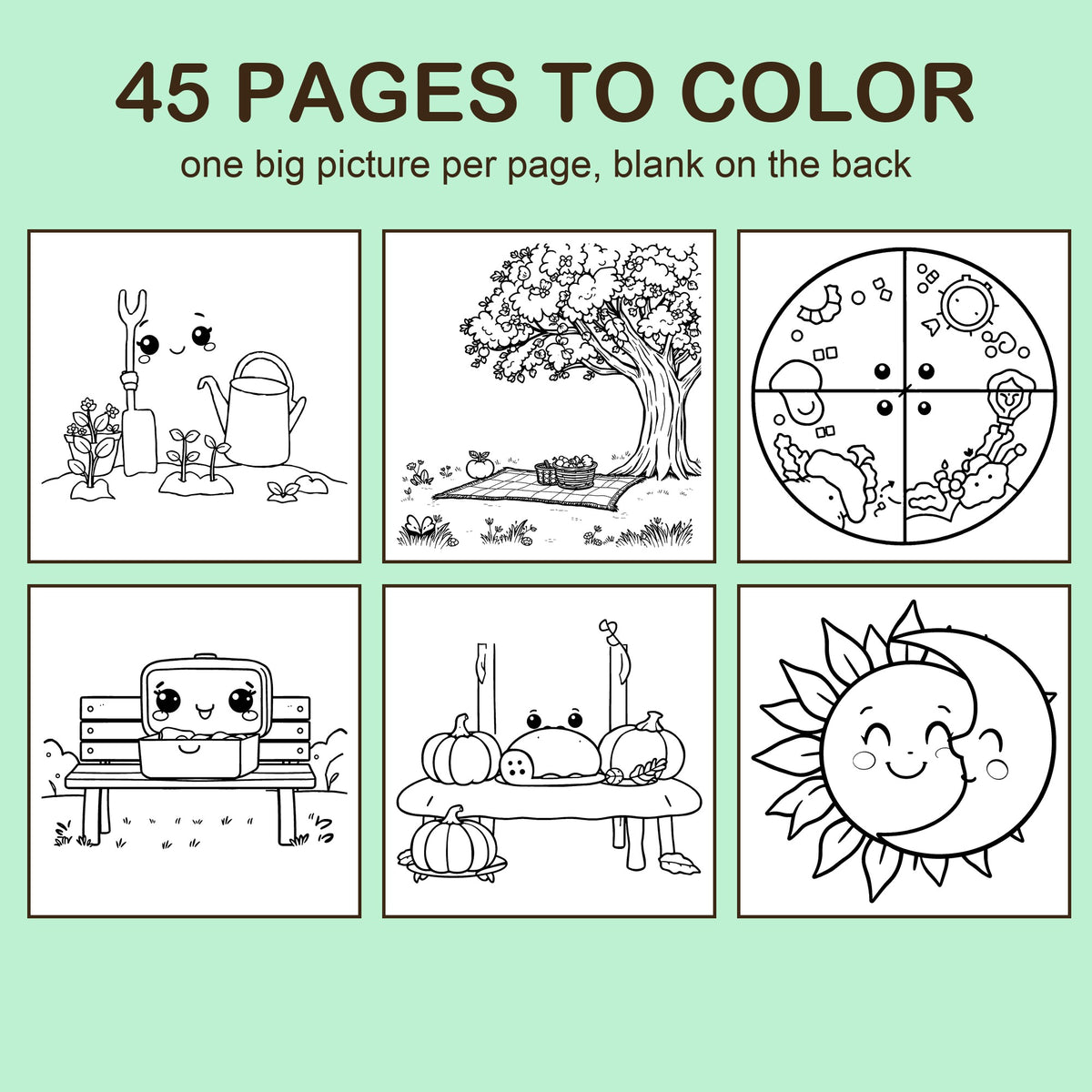 Preview strip of coloring pages from Days & Months