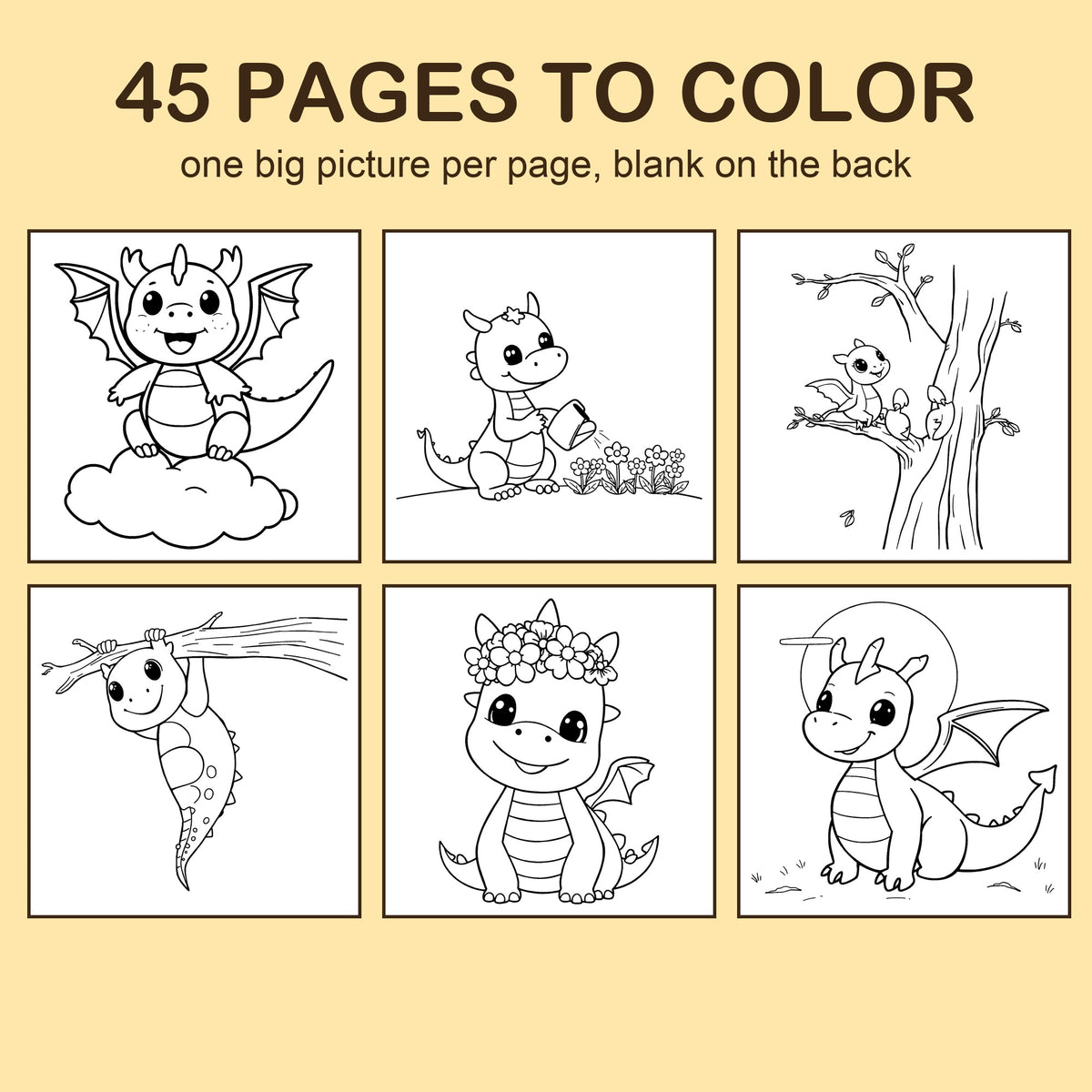 Preview strip of coloring pages from Dragon Friends