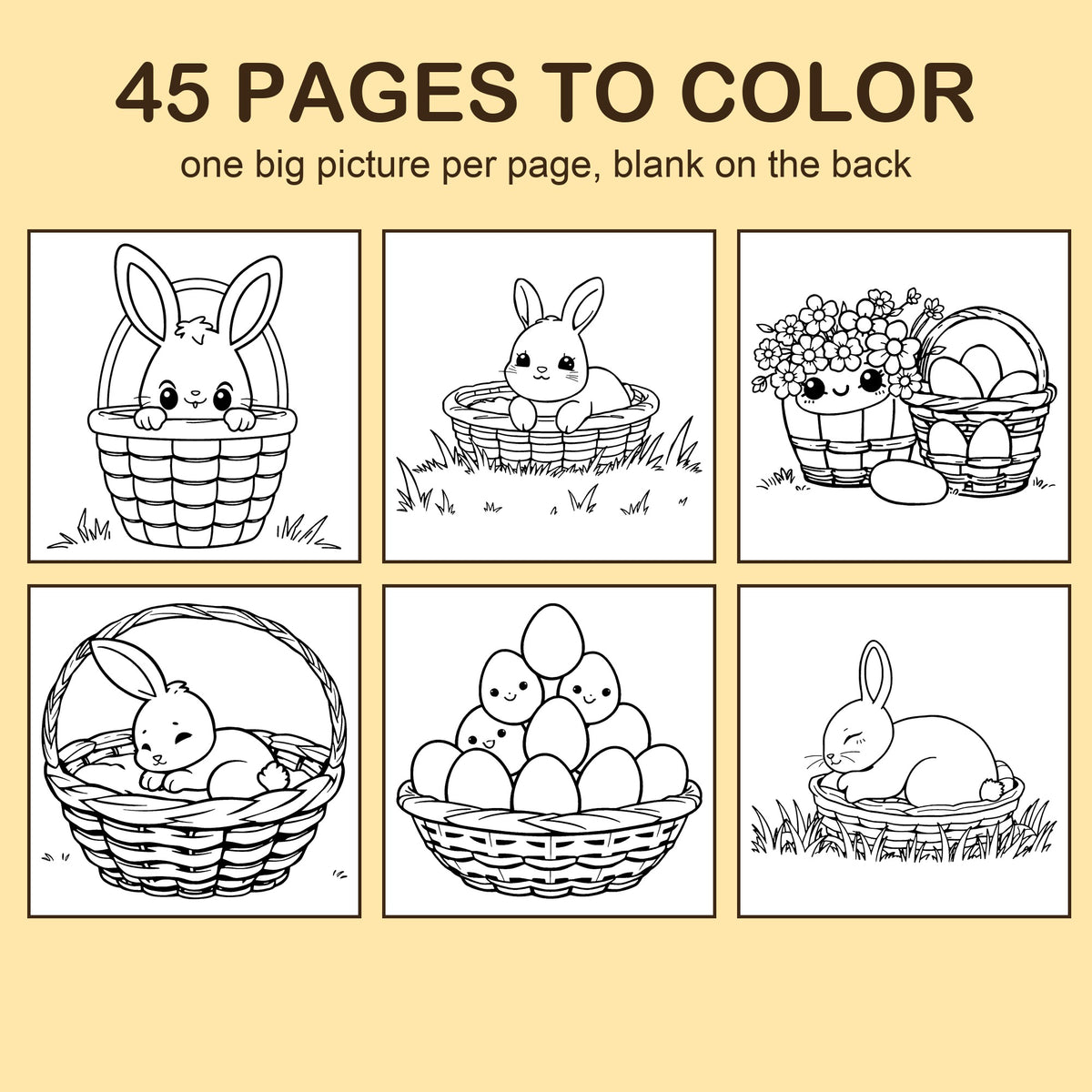 Preview strip of coloring pages from Easter Baskets