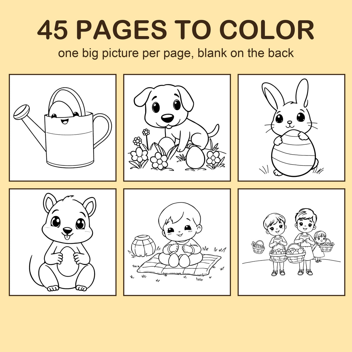 Preview strip of coloring pages from Egg Hunt Day