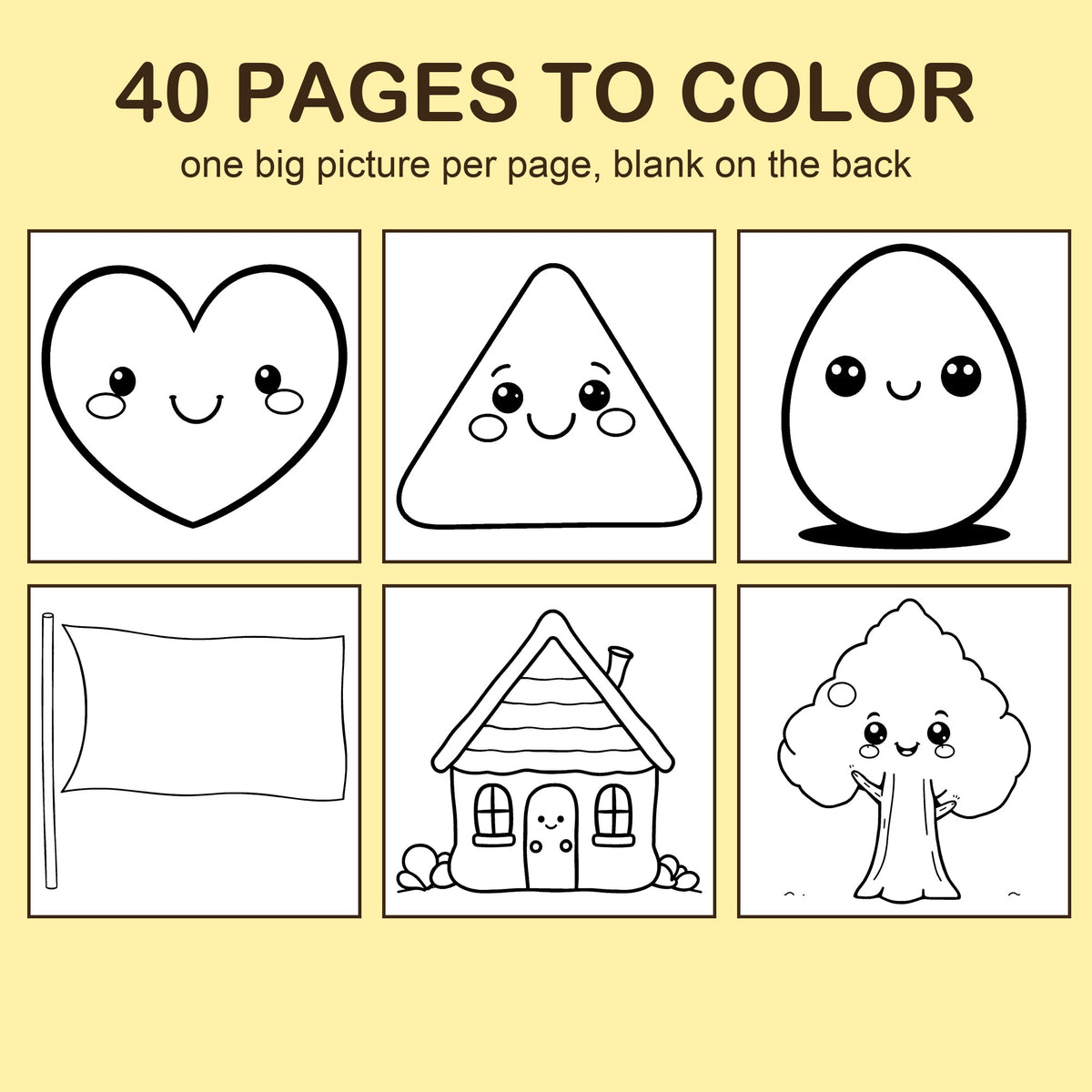 Preview strip of coloring pages from First Shapes