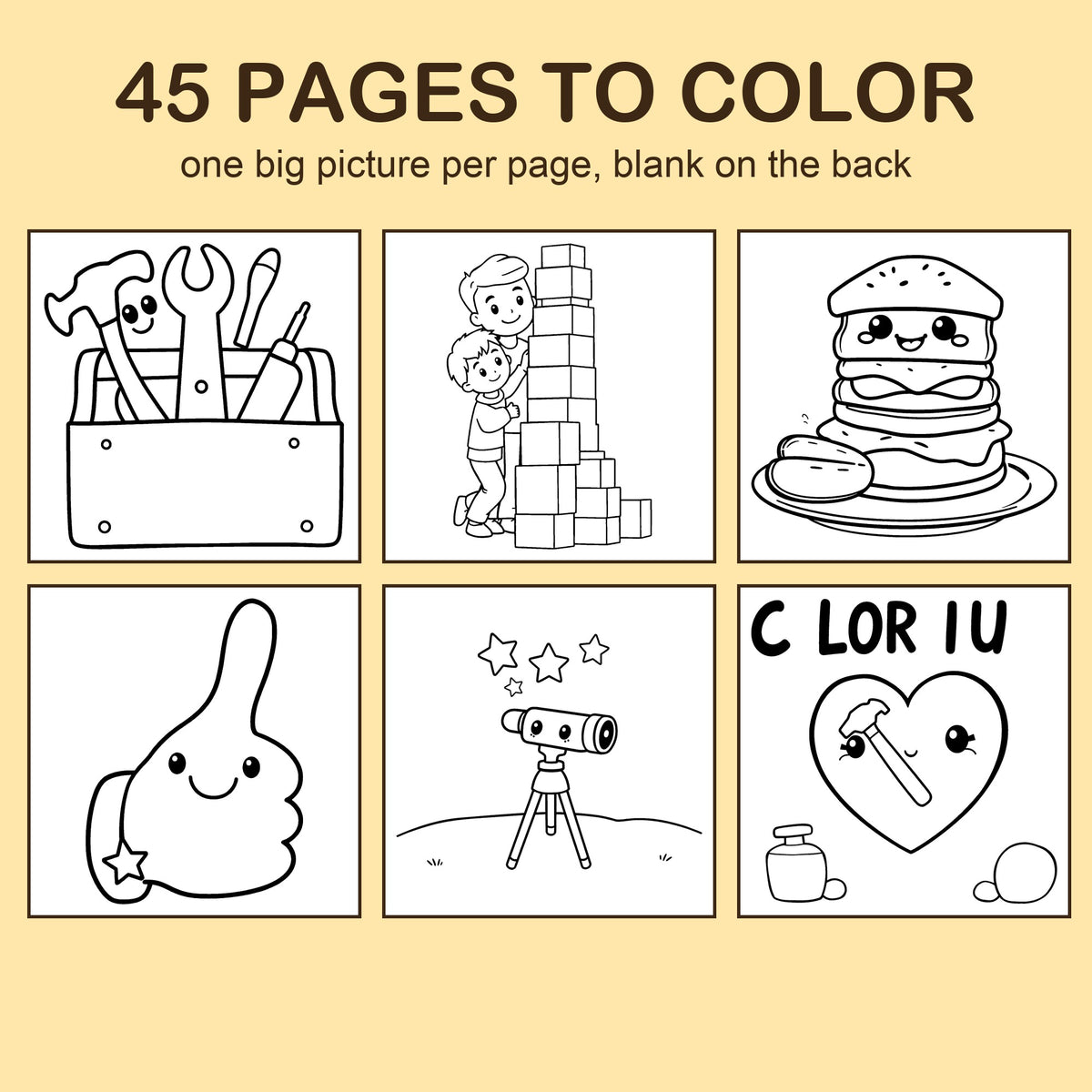 Preview strip of coloring pages from For Dad