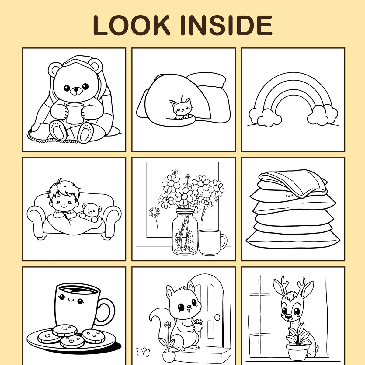 Look inside Get Well Soon: a sample coloring page with thick, bold outlines