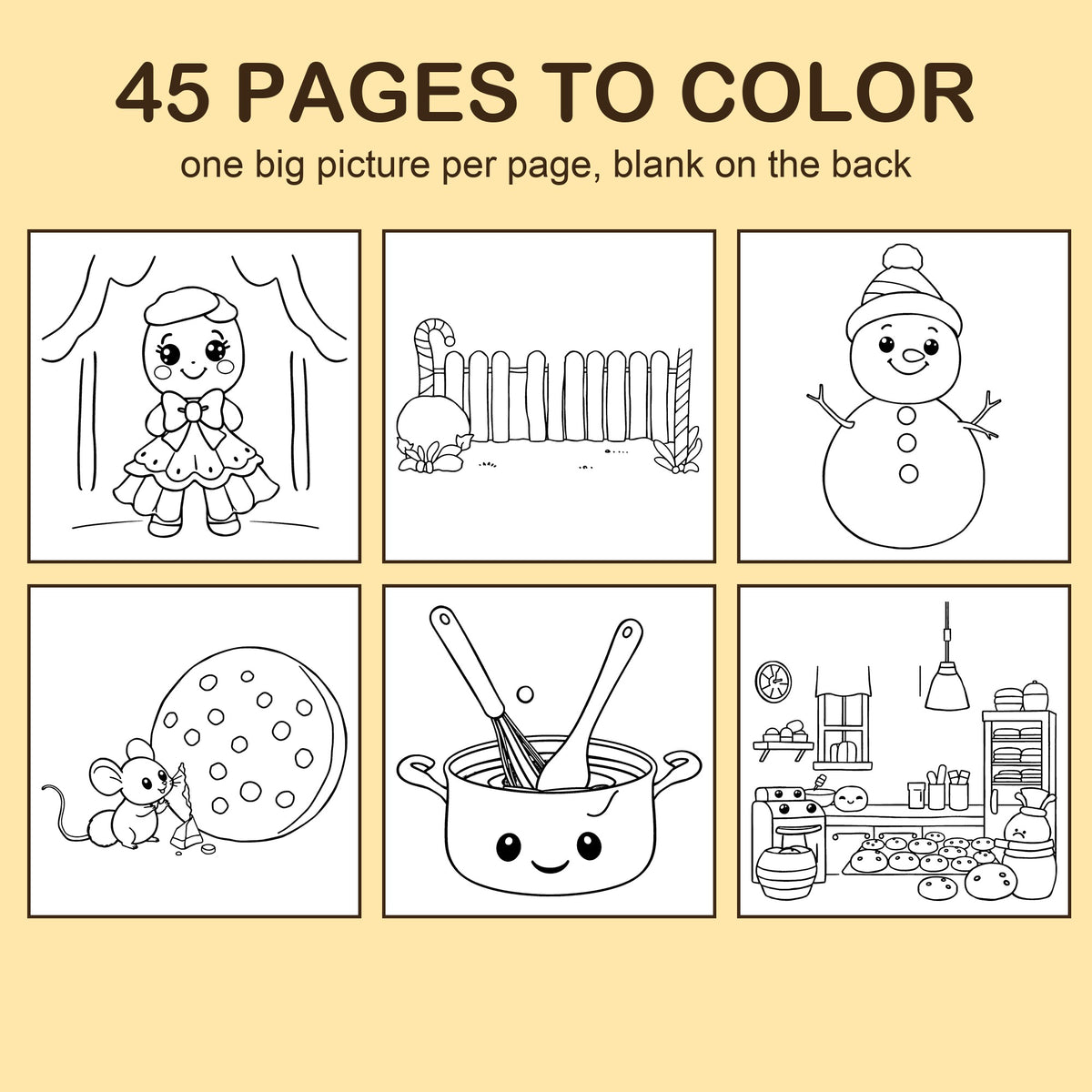 Preview strip of coloring pages from Gingerbread Lane