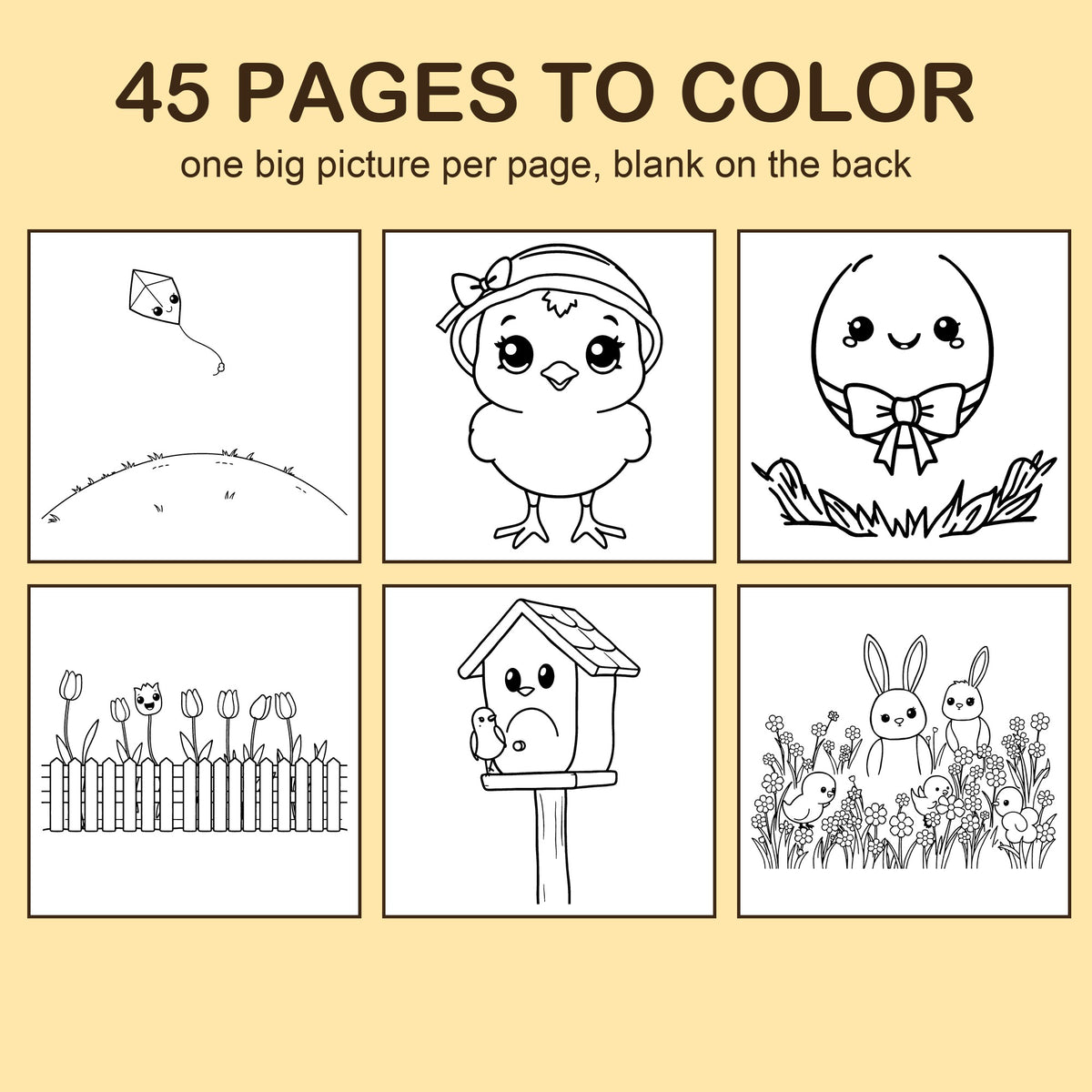 Preview strip of coloring pages from Happy Easter!