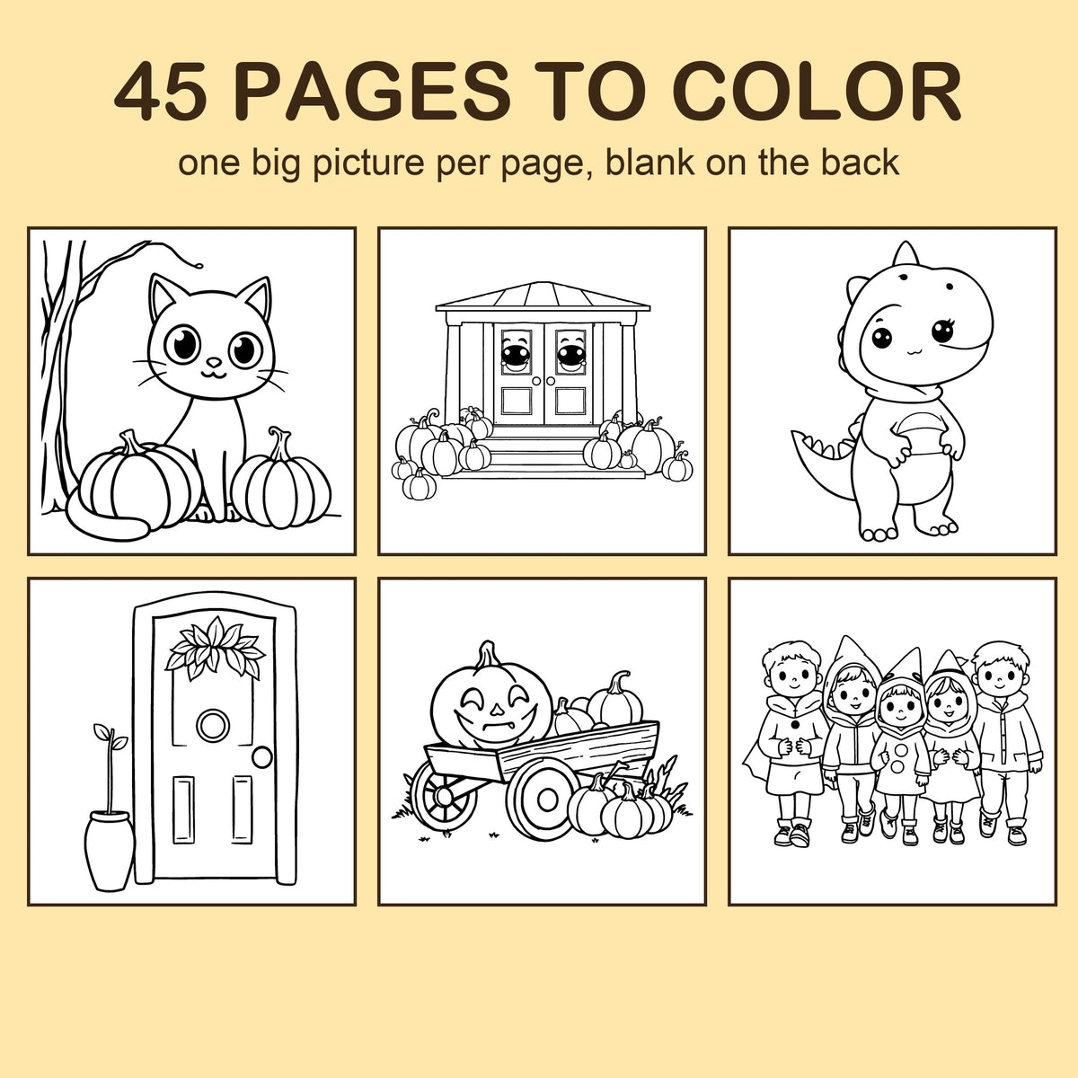 Preview strip of coloring pages from Happy Halloween!