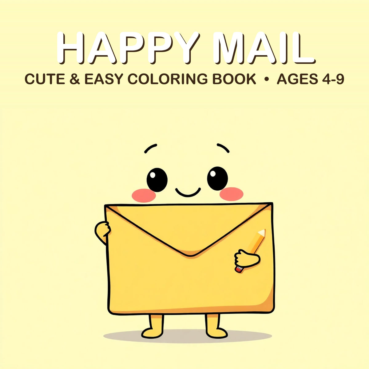 Cover of the Happy Mail coloring book for kids ages 4-9