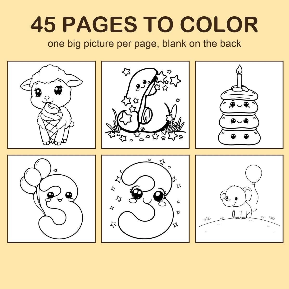 Preview strip of coloring pages from I Am 3!