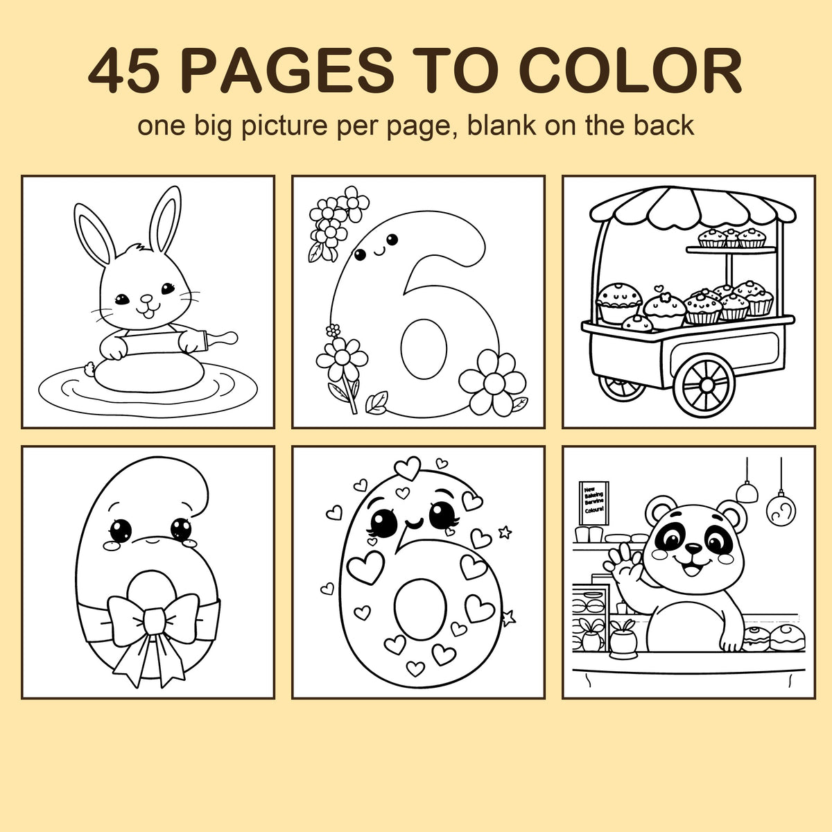 Preview strip of coloring pages from I Am 6!