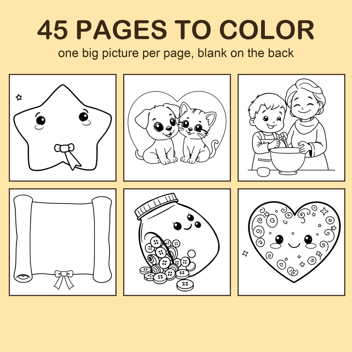 Preview strip of coloring pages from I Love You Because