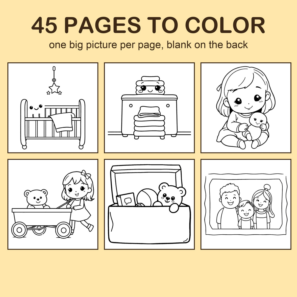 Preview strip of coloring pages from I'm a Big Sister