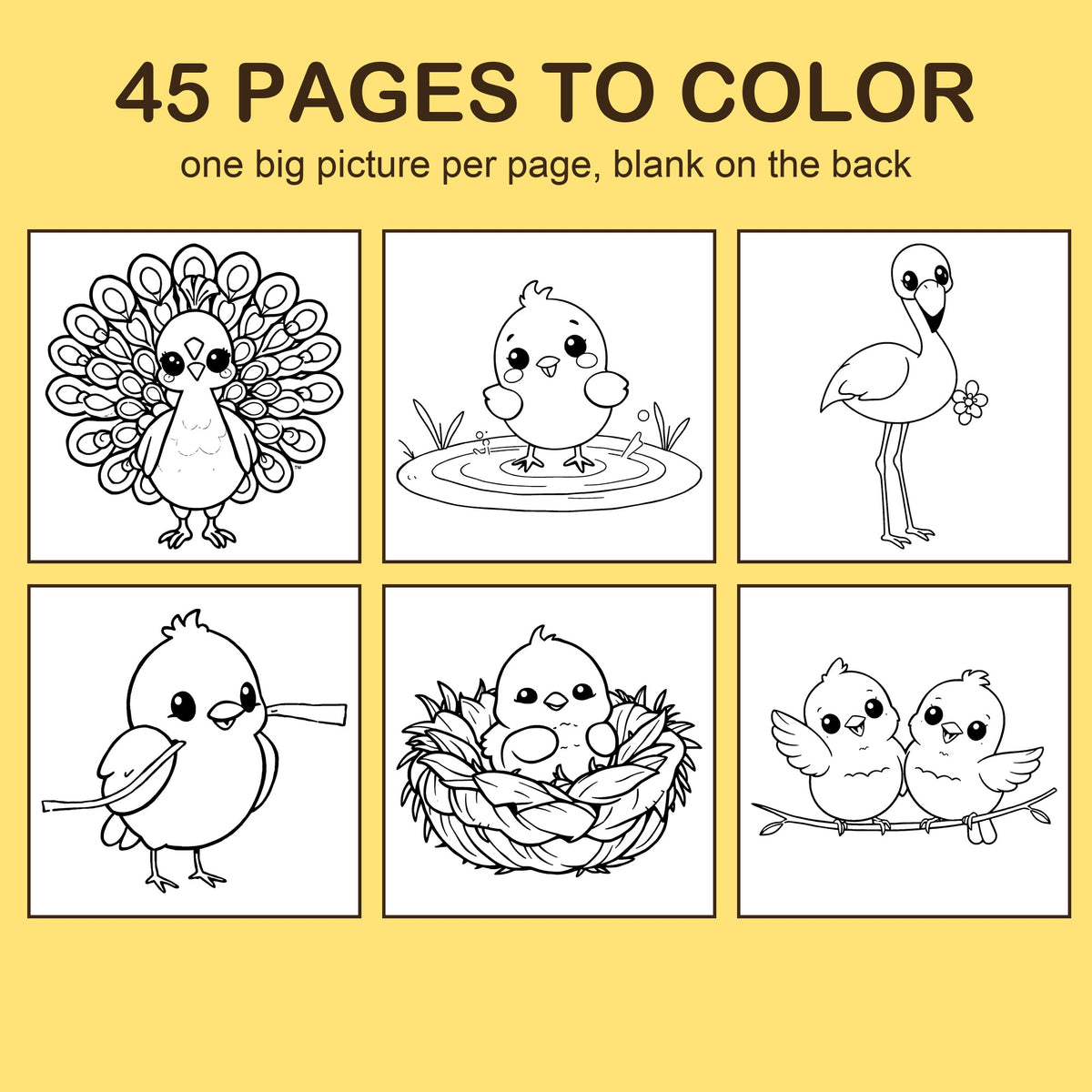 Preview strip of coloring pages from Little Birds