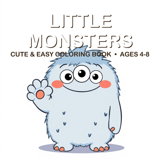 Cover of the Little Monsters coloring book for kids ages 4-8