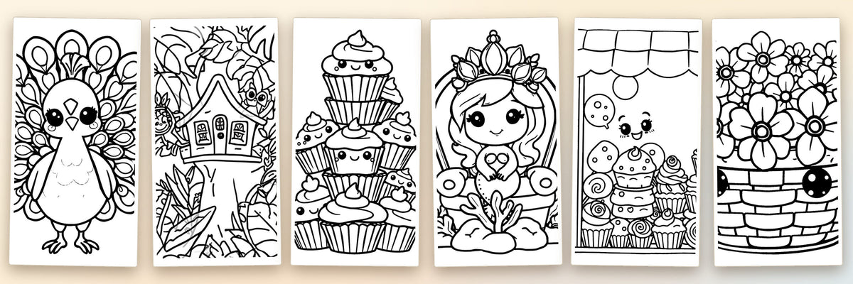 Look inside preview strip of sample coloring pages