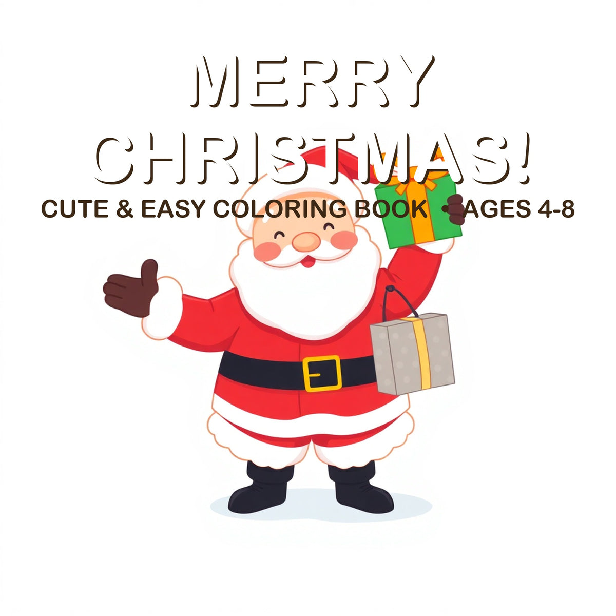 Cover of the Merry Christmas! coloring book for kids ages 4-8