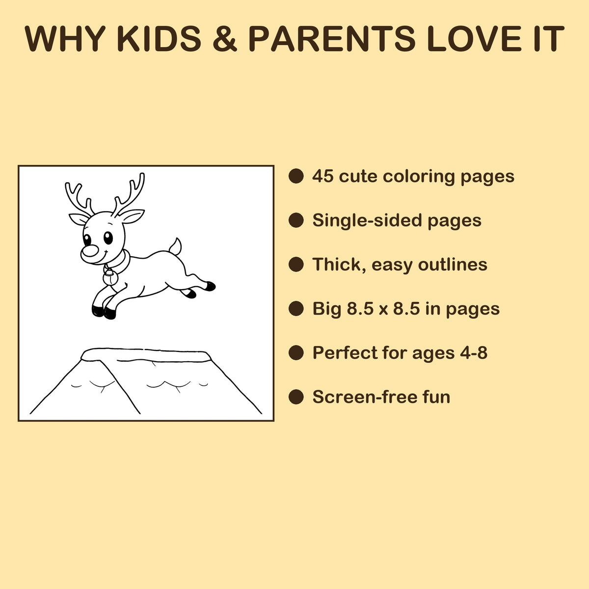 Merry Christmas! features: 45 single-sided pages, 8.5 x 8.5 inches, ages 4-8