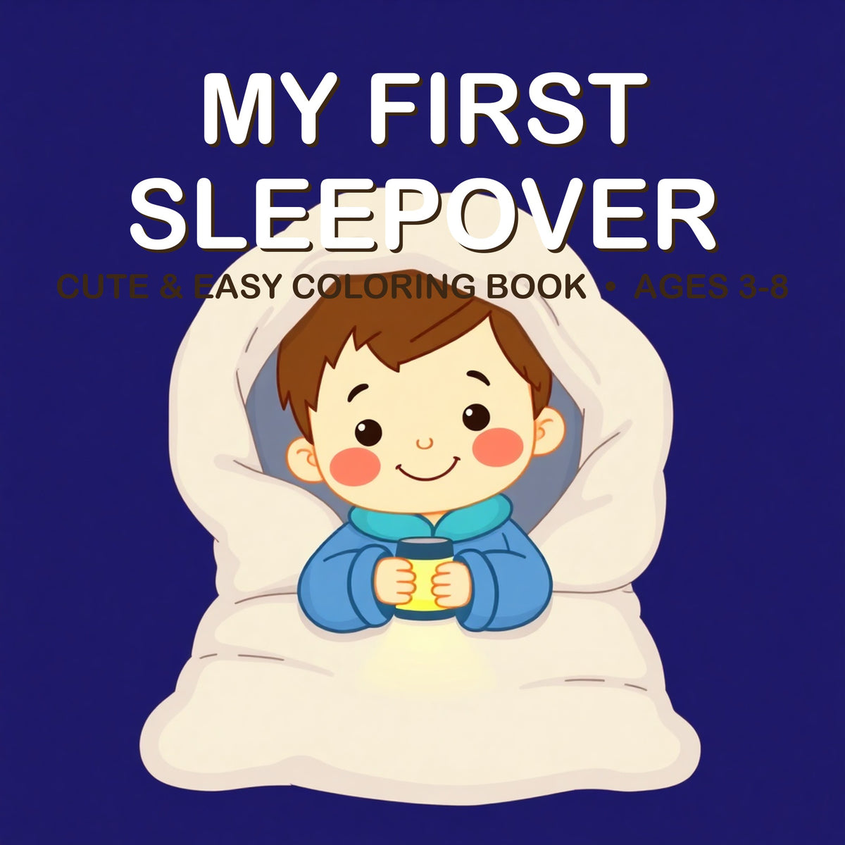 Cover of the My First Sleepover coloring book for kids ages 3-8