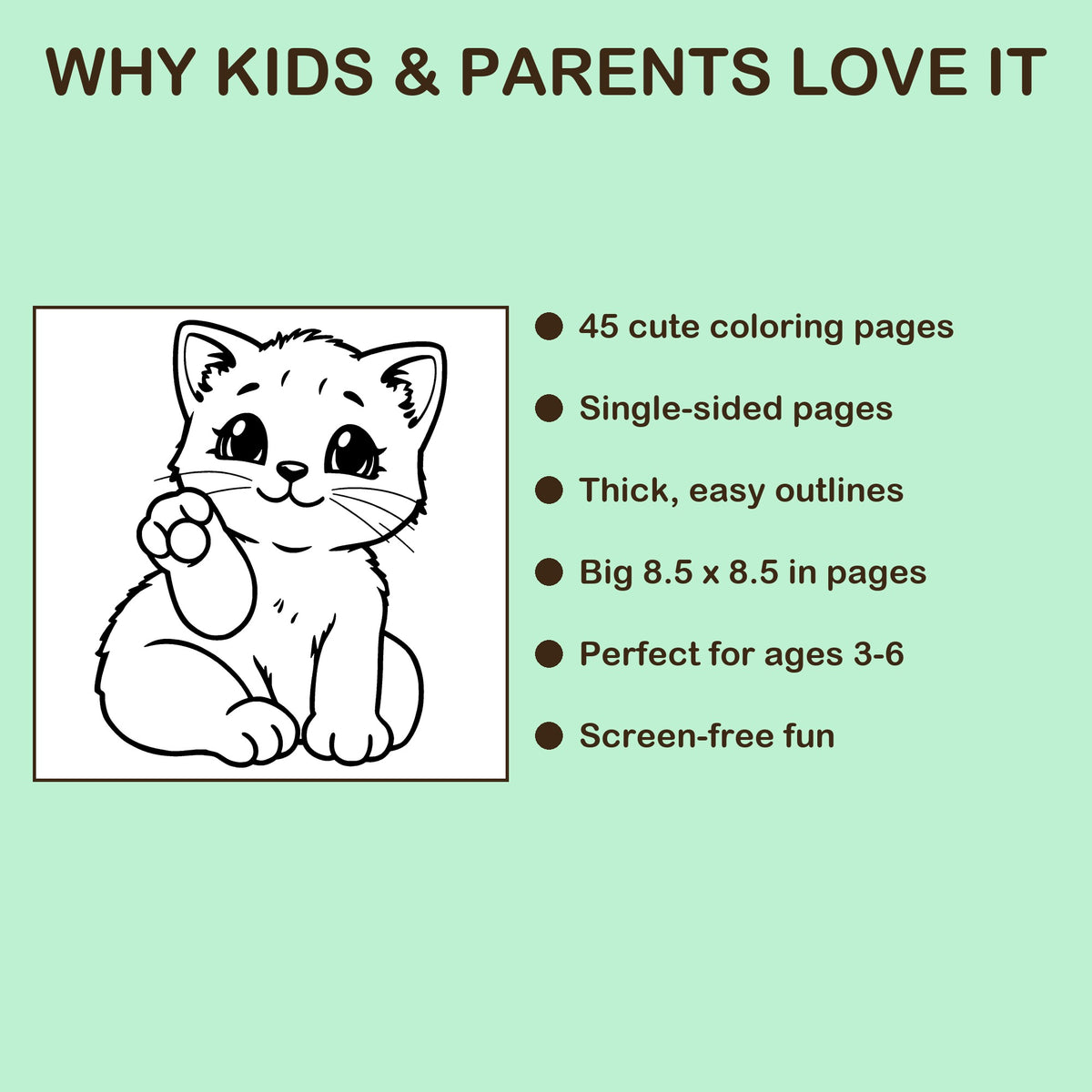 My First Words features: 45 single-sided pages, 8.5 x 8.5 inches, ages 3-6