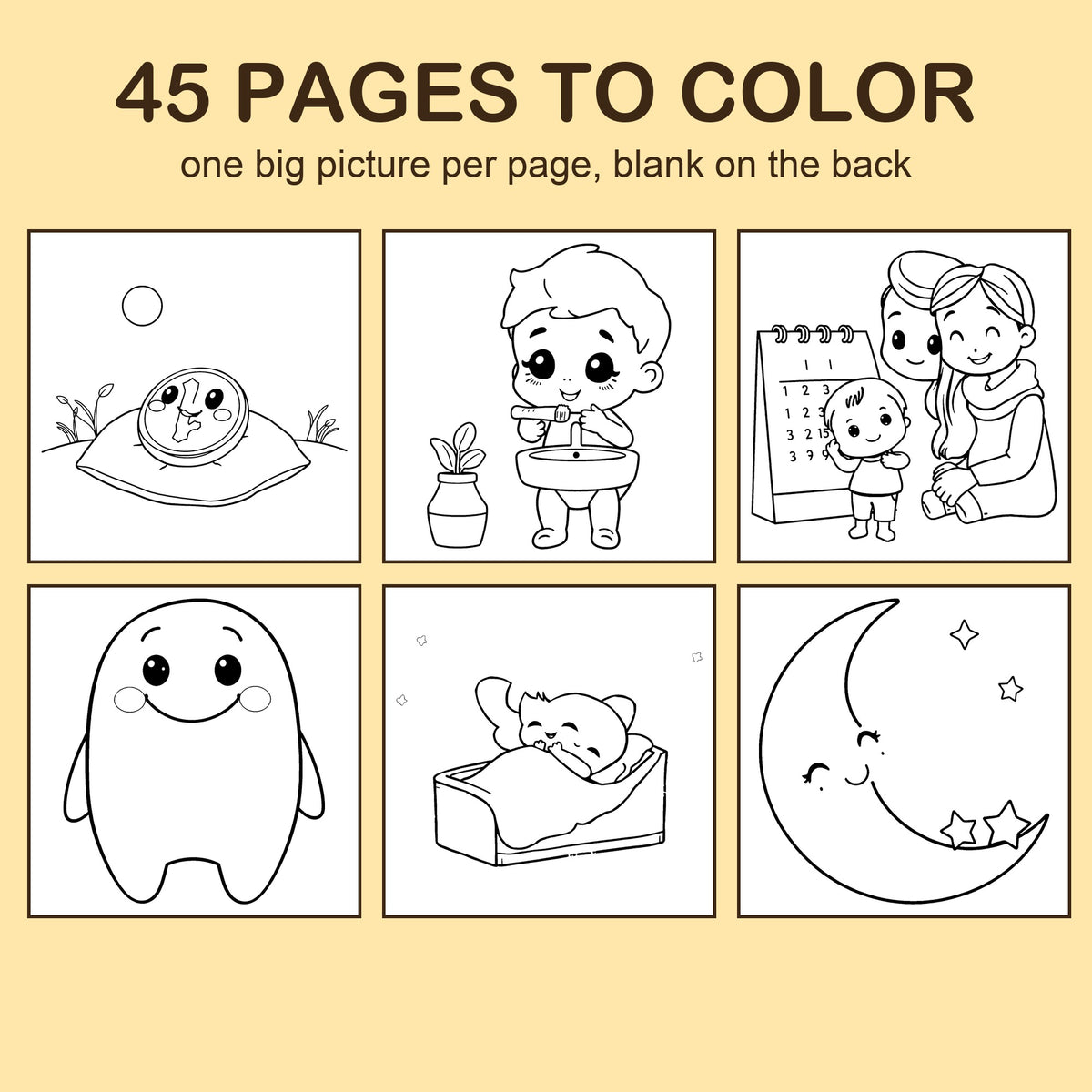 Preview strip of coloring pages from My Wobbly Tooth