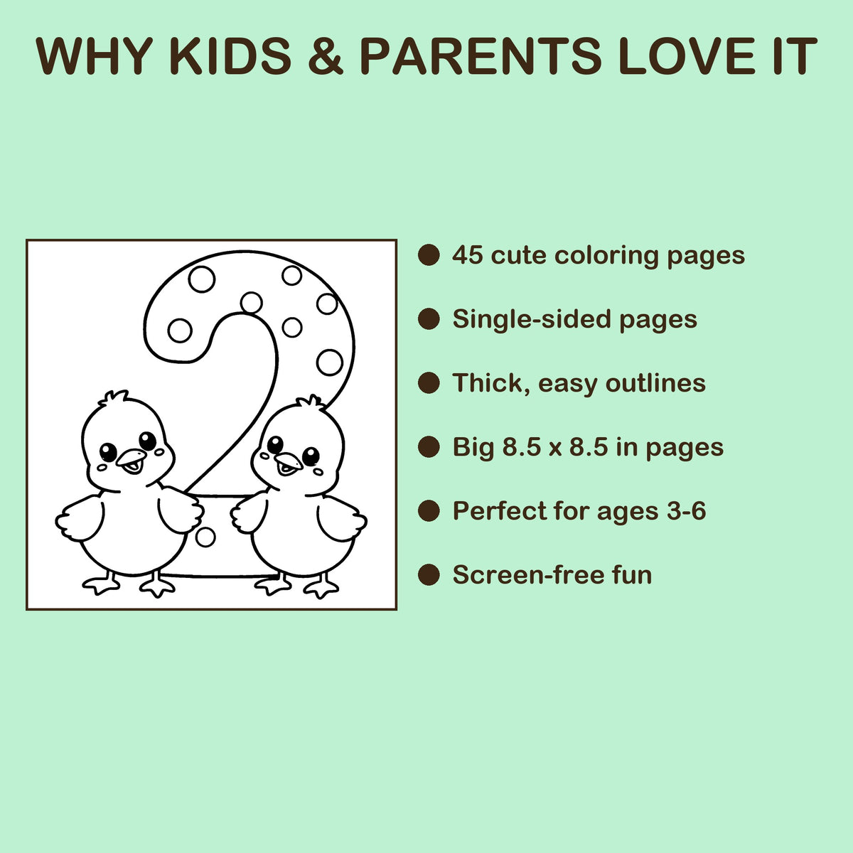 Numbers 1 to 20 features: 45 single-sided pages, 8.5 x 8.5 inches, ages 3-6