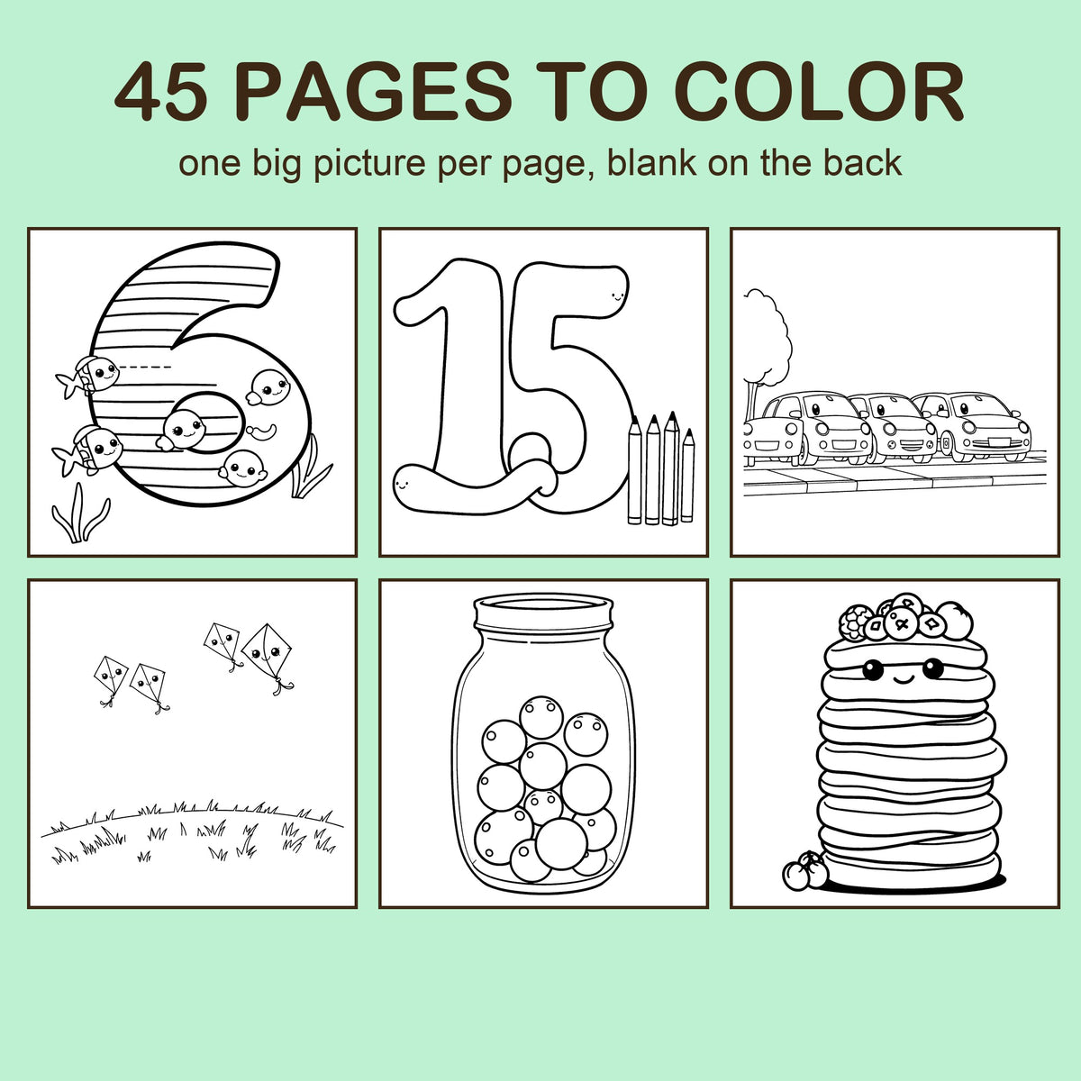 Preview strip of coloring pages from Numbers 1 to 20