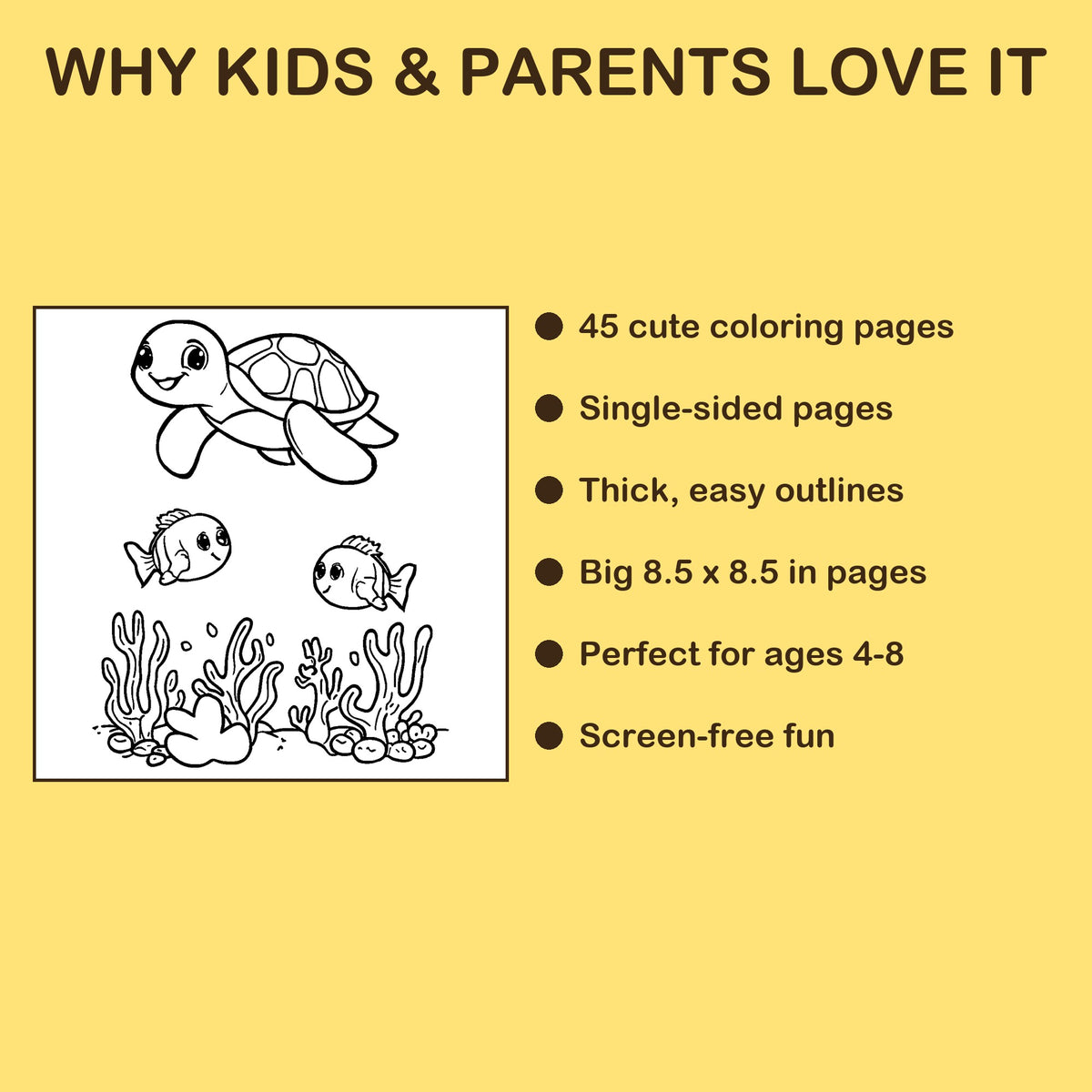 Ocean Friends features: 45 single-sided pages, 8.5 x 8.5 inches, ages 4-8
