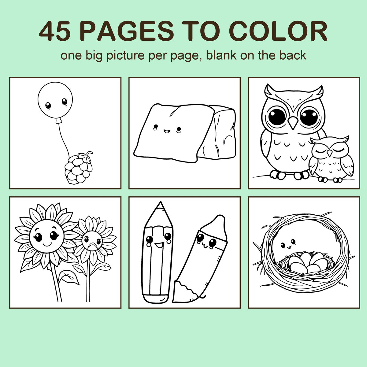 Preview strip of coloring pages from Opposites