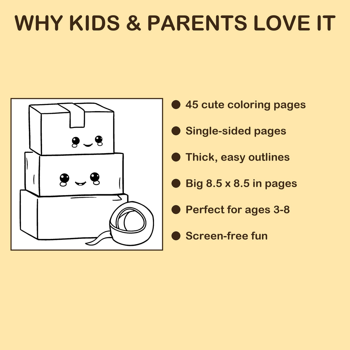 Our Moving Day features: 45 single-sided pages, 8.5 x 8.5 inches, ages 3-8