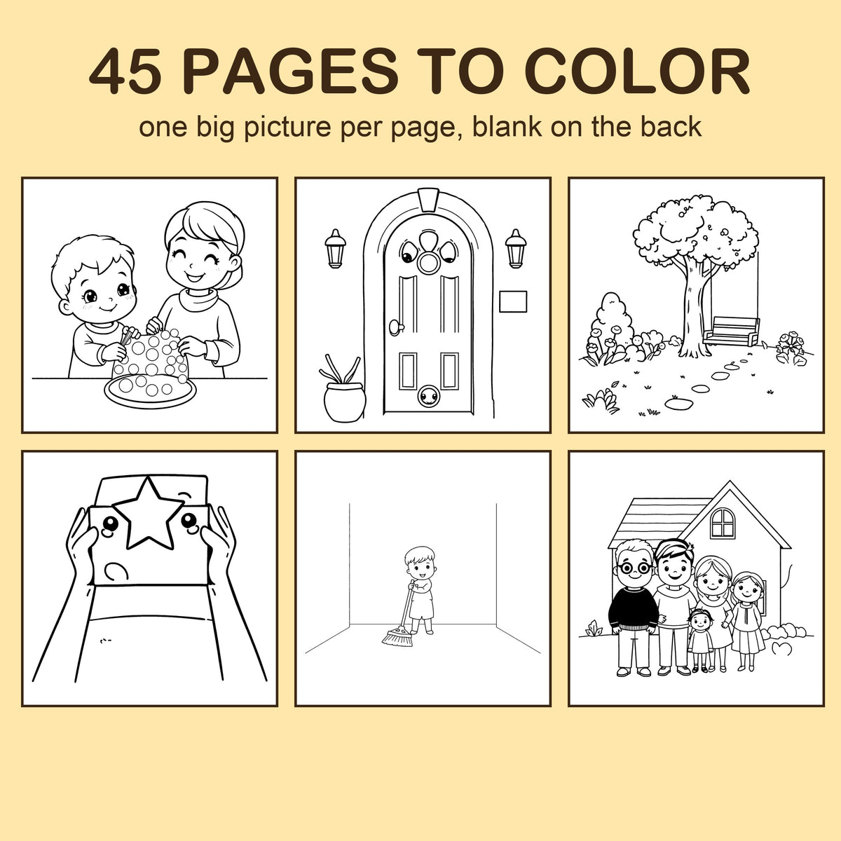 Preview strip of coloring pages from Our Moving Day