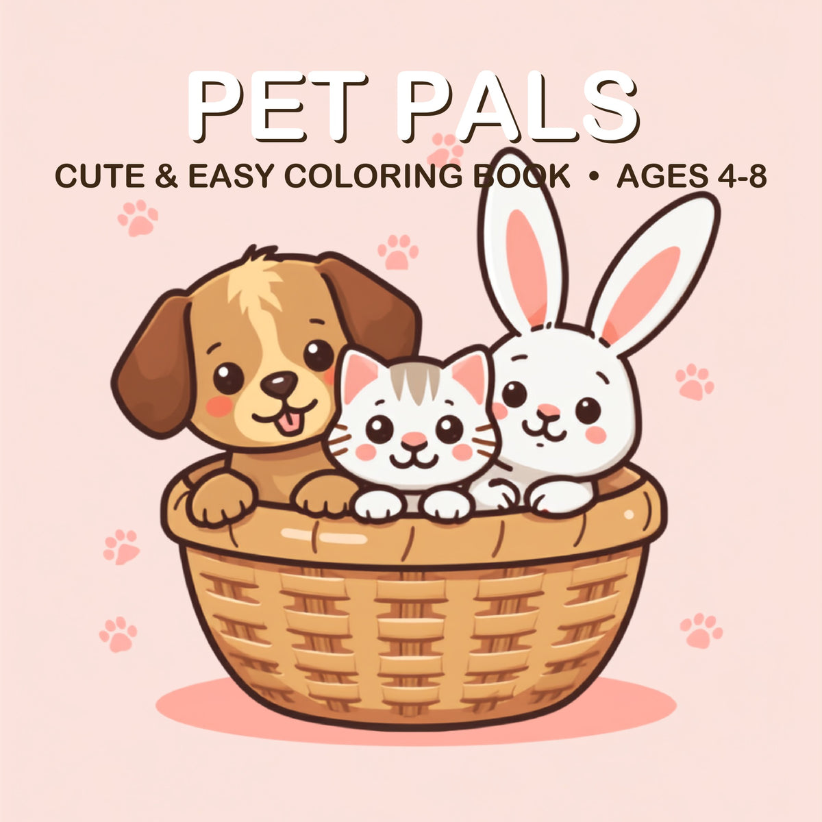 Cover of the Pet Pals coloring book for kids ages 4-8