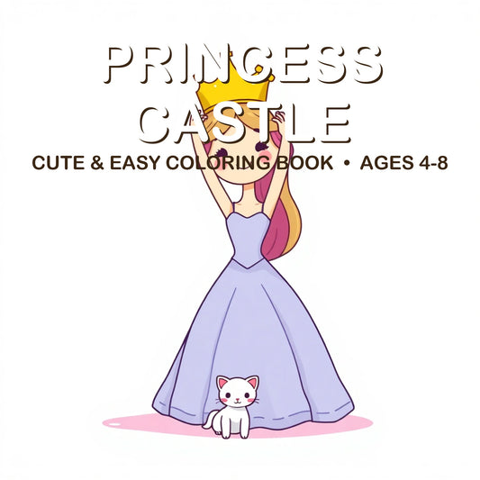 Cover of the Princess Castle coloring book for kids ages 4-8