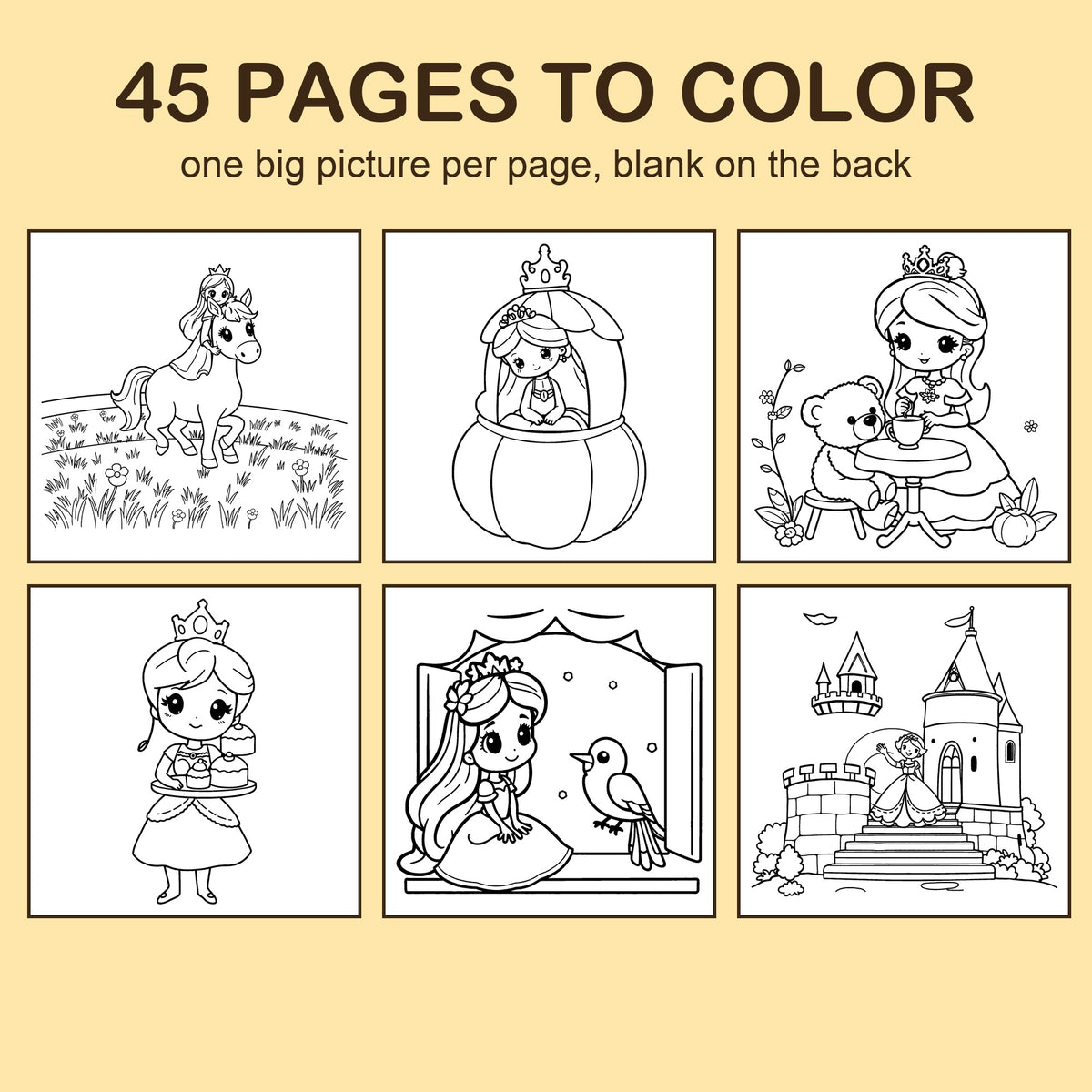 Preview strip of coloring pages from Princess Castle